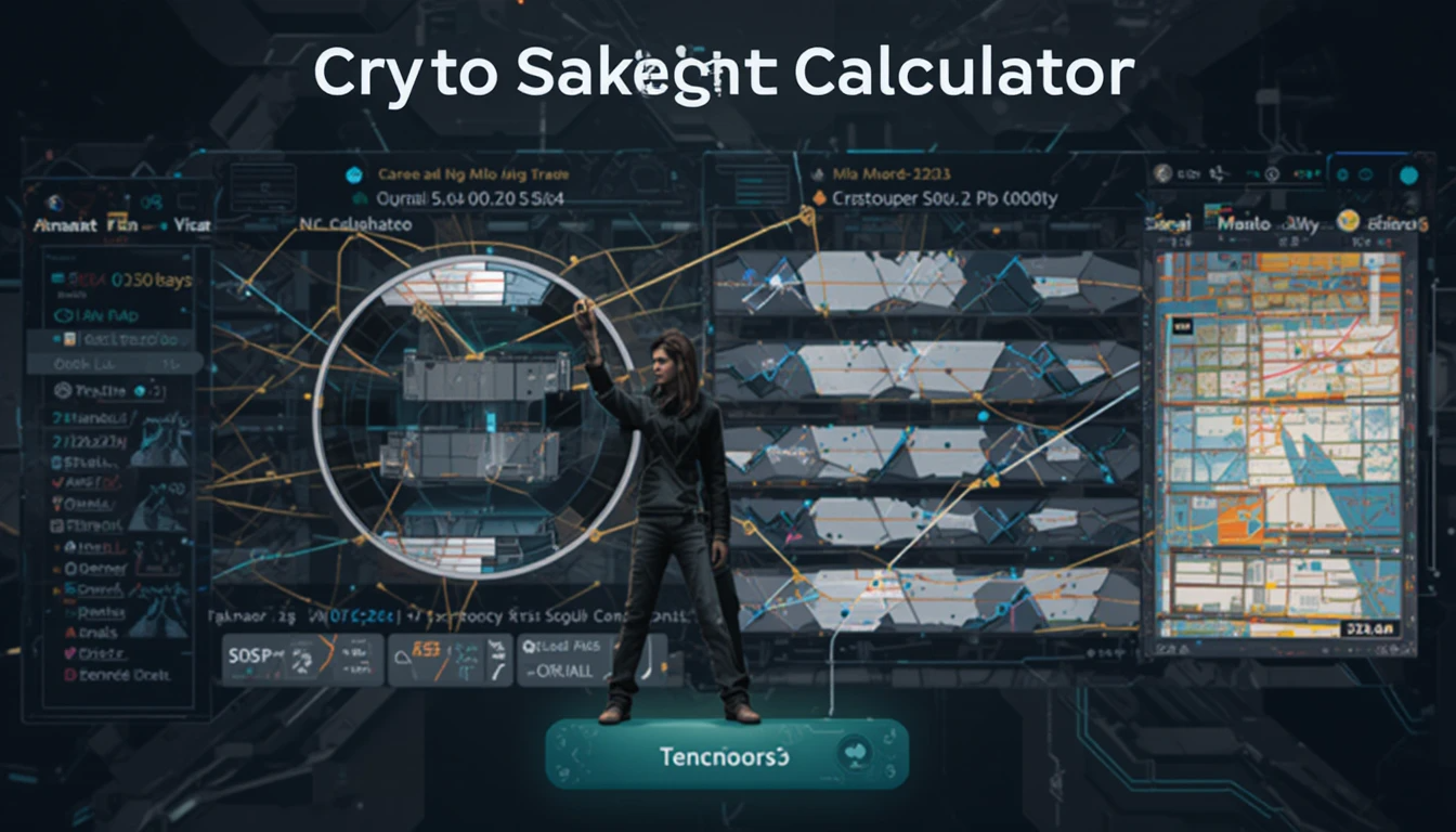 Illustration showing crypto staking growth with coins and a graph,crypto staking calculator